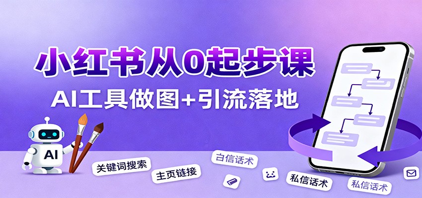 小红书引流从0起步，养号、内容发布、运营、AI工具做图，引流落地-星空网创资源