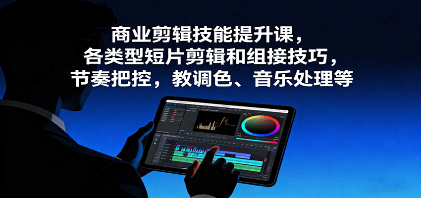 商业剪辑技能提升课，各类型短片剪辑和组接技巧，节奏把控，教调色、音乐处理等-星空网创资源
