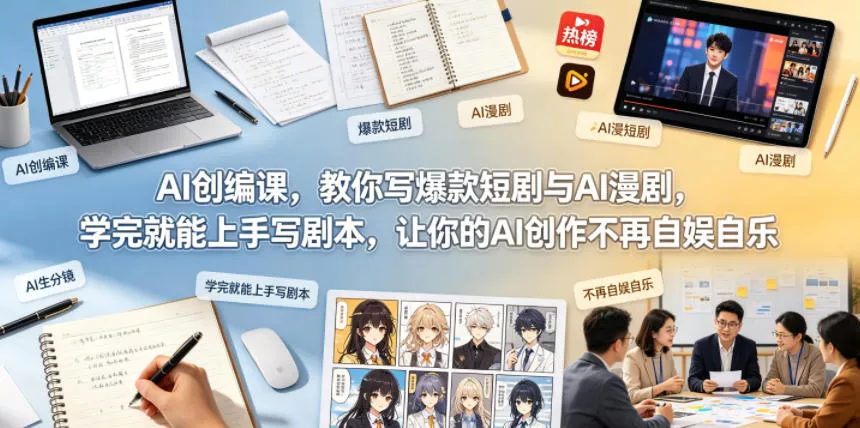 AI创编课,教你写爆款短剧与AI漫剧,学完就能上手写剧本,让你的AI创作不再自娱自乐(更新0521)-星空网创资源