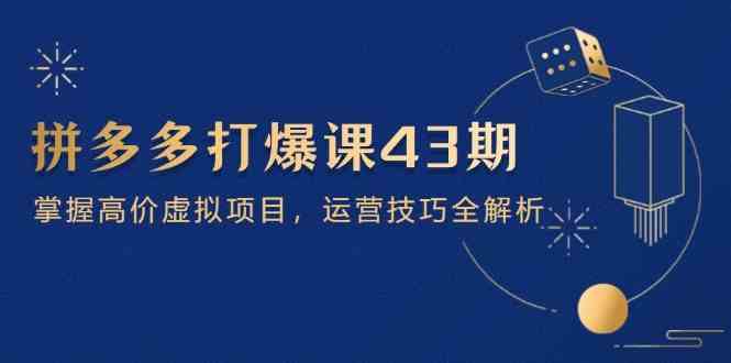 拼多多打爆课第 43 期，掌握高价虚拟项目，运营技巧全解析（15节）-星空网创资源