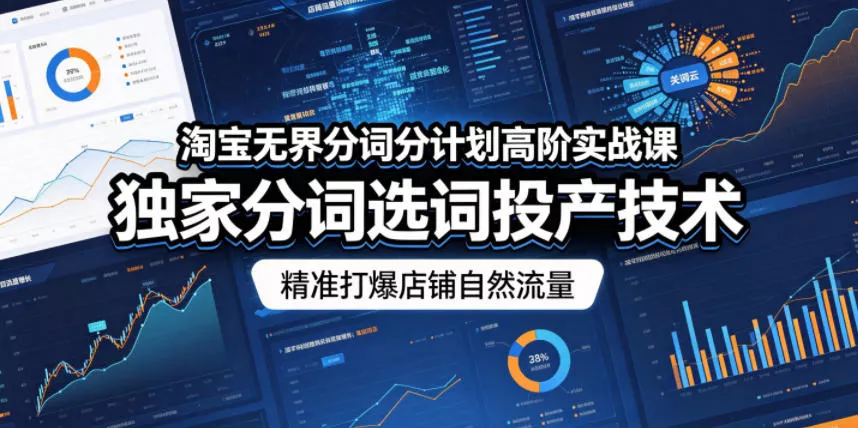 淘宝无界分词分计划高阶实战课,独家分词选词投产技术,精准打爆店铺自然流量-星空网创资源