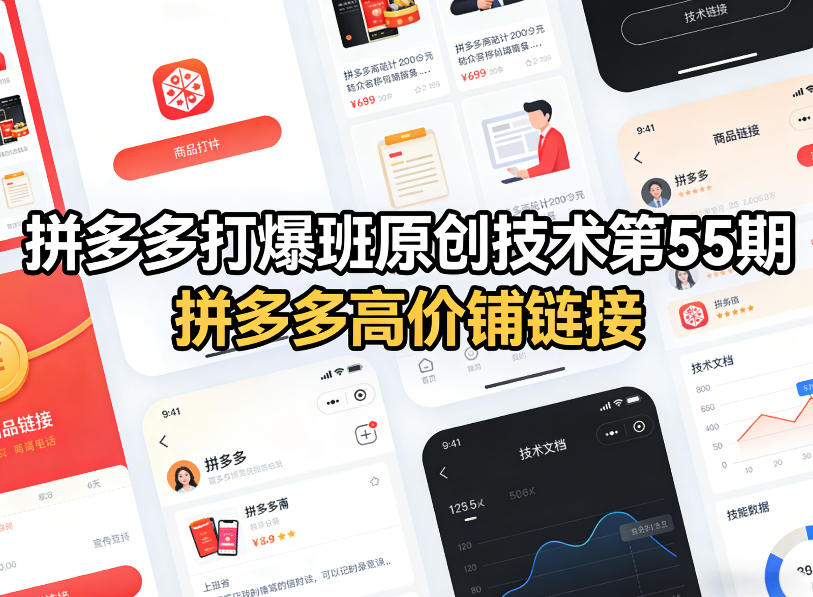 拼多多打爆班原创技术第55期,拼多多高价铺链接-星空网创资源