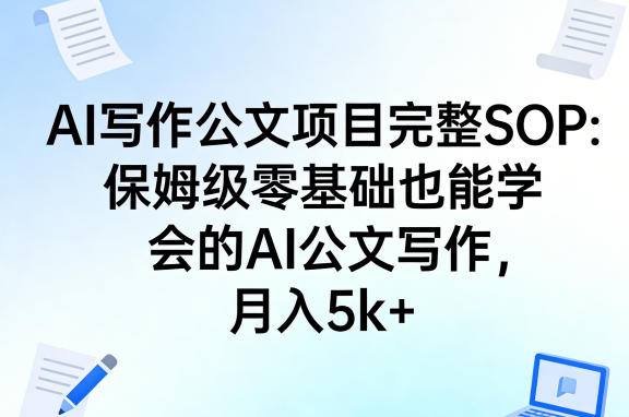 AI写作公文项目完整SOP，保姆级零基础也能学会的AI公文写作，月入5k+-星空网创资源
