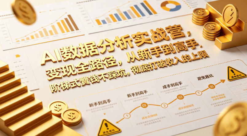 AI数据分析实战营,变现全路径,从新手到高手,阶梯式賺钱不踩坑,彻底打破收入的上限-星空网创资源