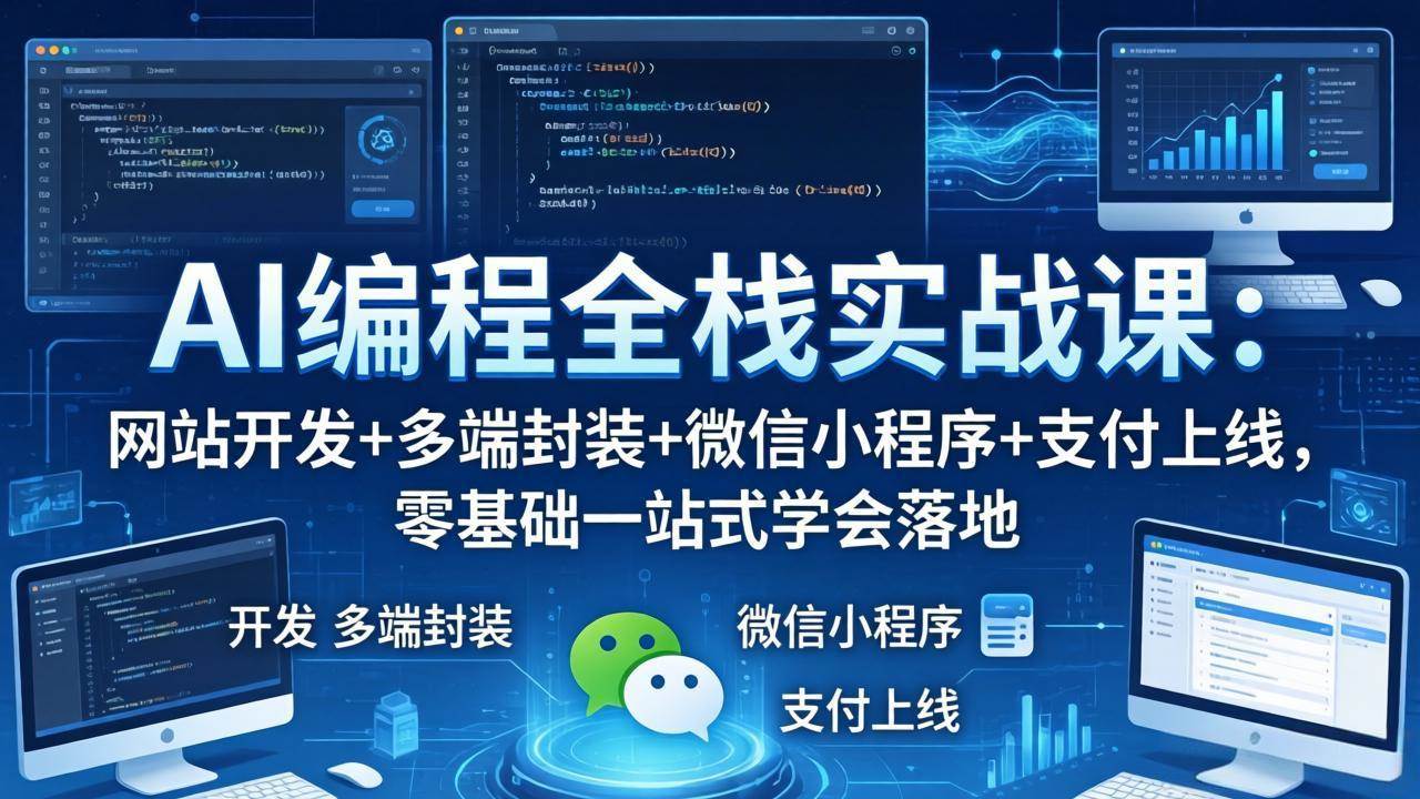(18049期)AI编程全栈实战课:网站开发+多端封装+微信小程序+支付上线,零基础一站式学会落地-星空网创资源