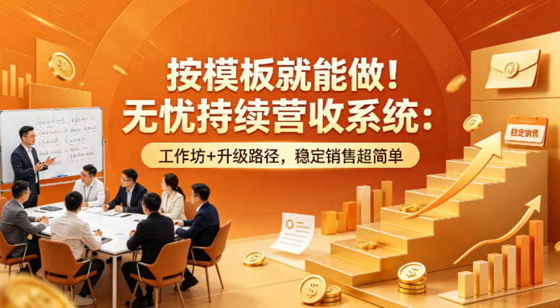 按模板就能做！无忧持续营收系统：工作坊+升级路径，稳定销售超简单【原创双语字幕】-星空网创资源