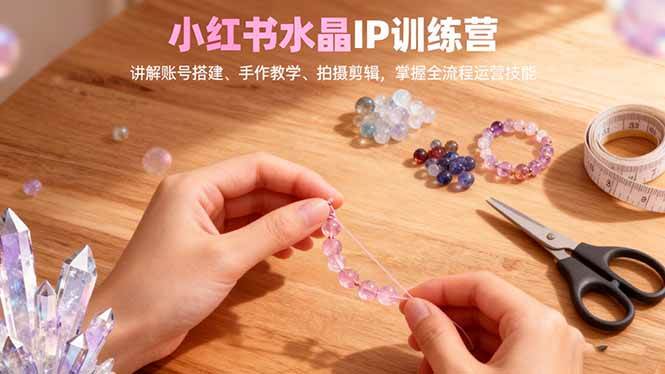 (16475期)小红书水晶IP训练营,讲解账号搭建、手作教学、拍摄剪辑,全流程运营技能-星空网创资源