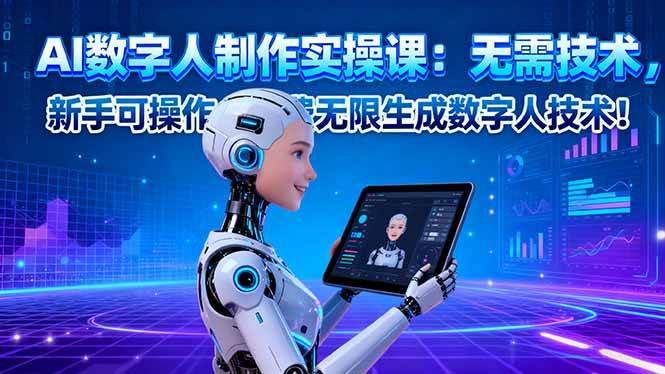 (16376期)AI数字人制作实操课:无需技术,新手可操作,免费无限生成数字人技术!-星空网创资源
