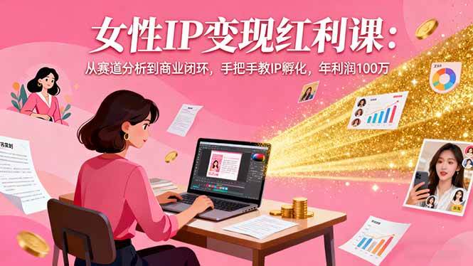 （16294期）女性IP变现红利课：从赛道分析到商业闭环，手把手教IP孵化，年利润100万-星空网创资源