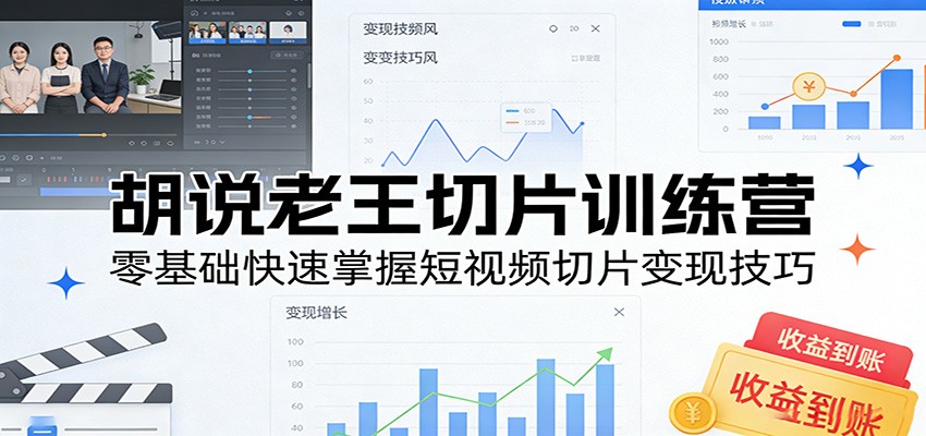 胡说老王切片训练营，零基础快速掌握短视频切片变现技巧-星空网创资源