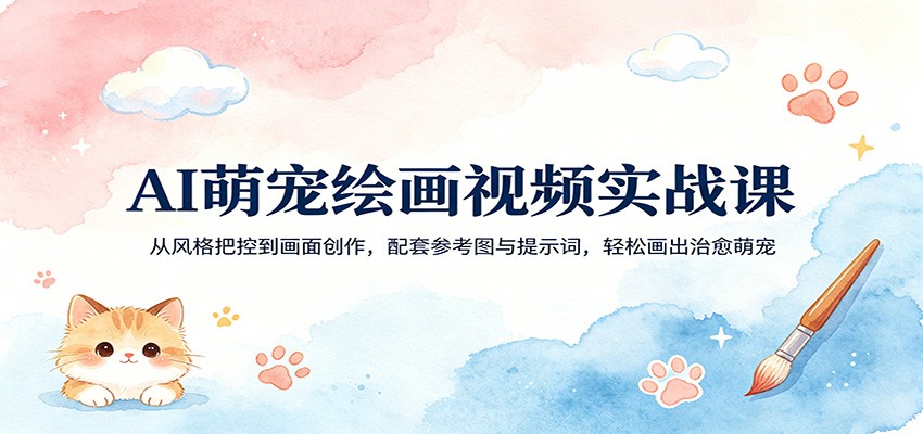 AI萌宠绘画视频实战课:从风格把控到画面创作,配套参考图与提示词,轻松画出治愈萌宠-星空网创资源