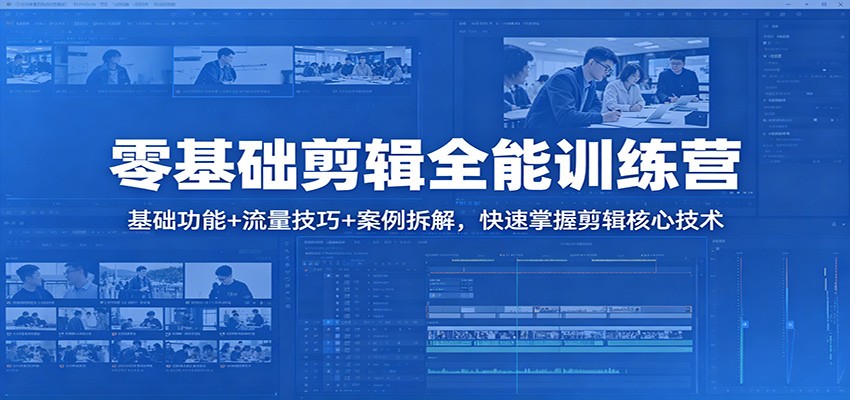 零基础剪辑全能训练营：基础功能+流量技巧+案例拆解，快速掌握剪辑核心技术-星空网创资源