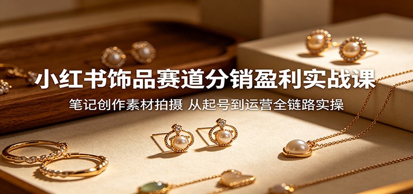 小红书饰品赛道分销盈利实战课:笔记创作素材拍摄,从起号到运营全链路实操-星空网创资源