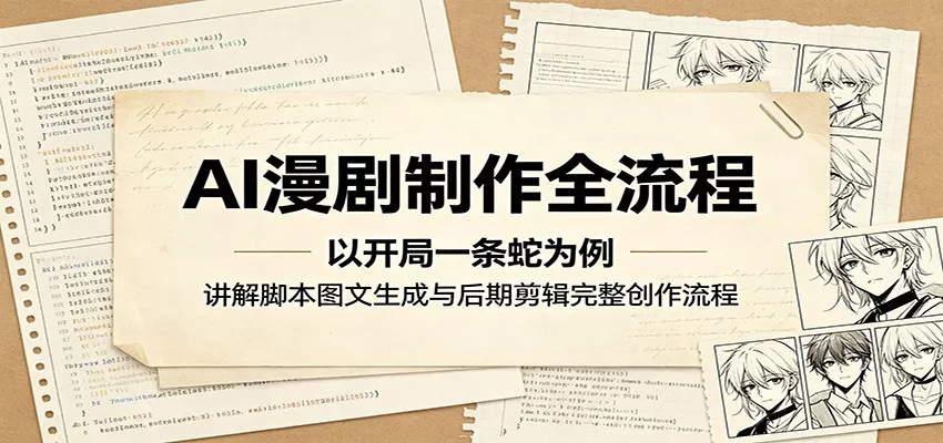 AI漫剧制作全流程：以开局一条蛇为例，讲解脚本图文生成与后期剪辑完整创作流程-星空网创资源