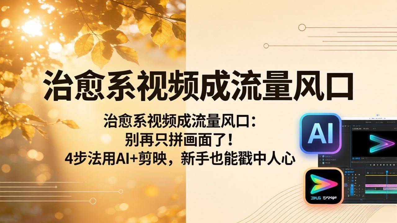 (18219期)治愈系视频成流量风口:别再只拼画面了!4步法用AI+剪映,新手也能戳中人心-星空网创资源
