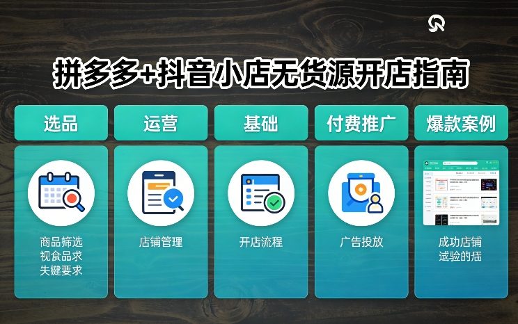 拼多多+抖音小店无货源开店,包括:选品、运营、基础、付费推广、爆款案例等(更新26年3月)-星空网创资源