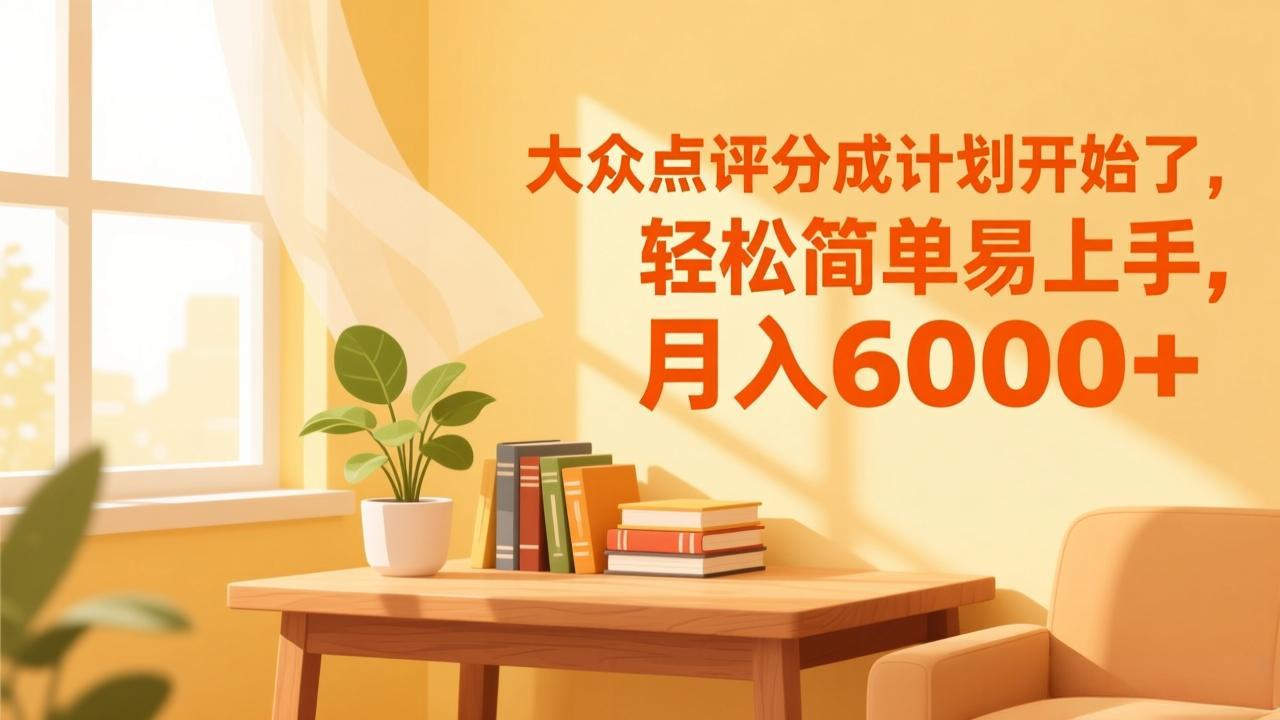 大众点评分成计划开始了，轻松简单易上手，月入6000+-星空网创资源
