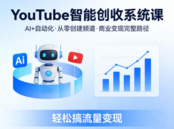 YouTube智能创收系统课,AI+自动化,从零创建YouTube频道并实现商业变现的完整路径,轻松搞流量变现-星空网创资源