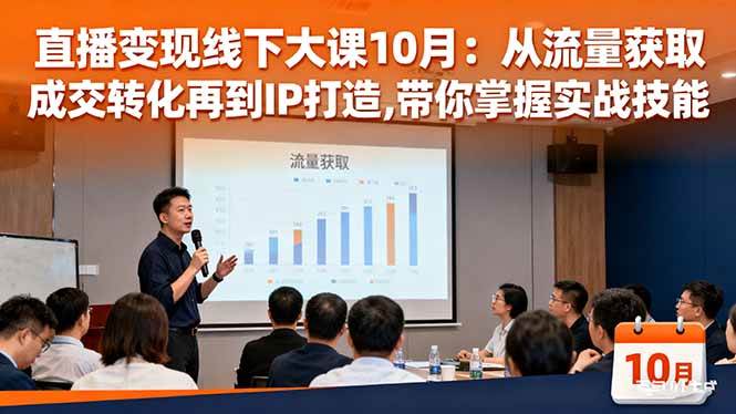 (16425期)直播变现线下大课10月:从流量获取到成交转化再到IP打造,带你掌握实战技能-星空网创资源