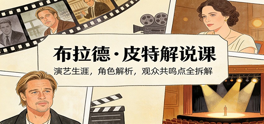 演员说-布拉德.皮特解说课：演艺生涯，角色解析，观众共鸣点全拆解-星空网创资源