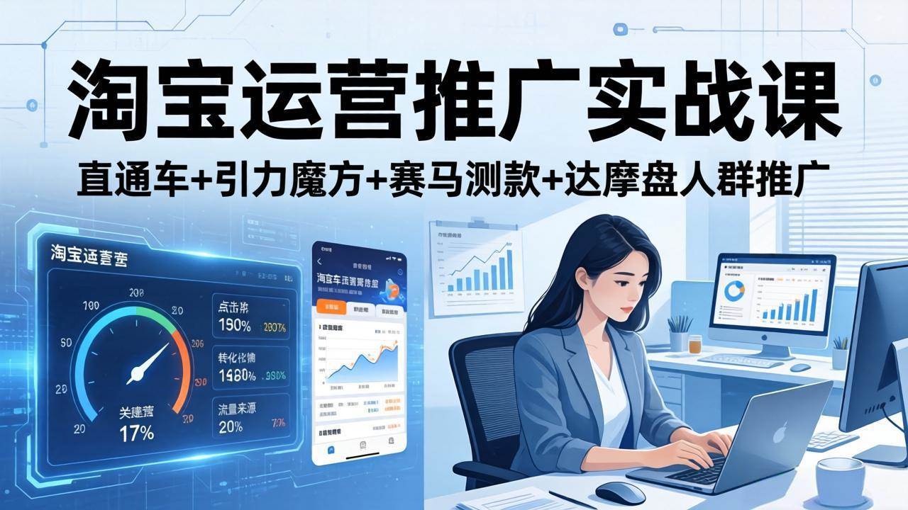 (17774期)淘宝运营推广实战课(更新26年3月)直通车+引力魔方+赛马测款+达摩盘人群推广等-星空网创资源