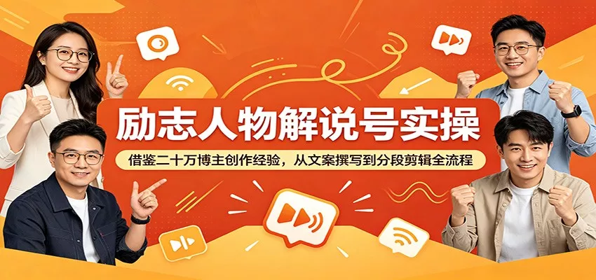 励志人物解说号实操：借鉴二十万博主创作经验，从文案撰写到分段剪辑全流程-星空网创资源