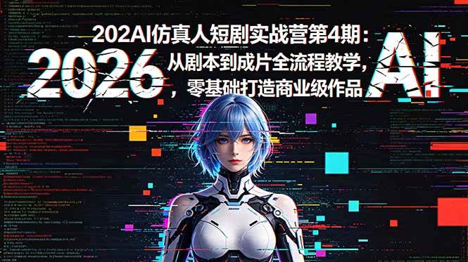 (18656期)2026AI仿真人短剧实战营第4期:从剧本到成片全流程教学,零基础打造商业级作品-星空网创资源
