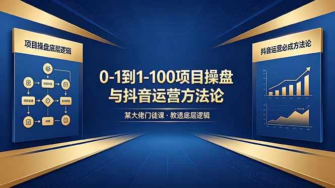 0-1到1-100怎么建?某大佬门徒课教透项目操盘底层逻辑+抖音运营必成方法论-星空网创资源