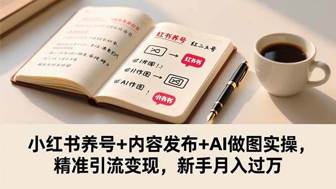 (16498期)小红书养号+内容发布+AI做图实操,精准引流变现,新手月入过万-星空网创资源