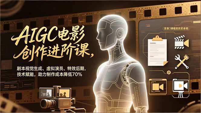 (16939期)AIGC电影创作进阶课,剧本视觉生成、虚拟演员、特效后期,技术赋能,助力制作成本降低70% (16939期)AIGC电影创作进阶课,剧本视觉生成、虚拟演员、特效后期,技术赋能,助力制作成本降低70%