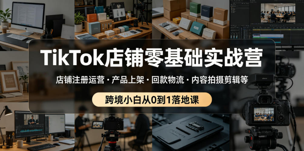 TikTok店铺零基础实战营,店铺注册运营・产品上架・回款物流・内容拍摄剪辑等 ,跨境小白从0到1落地课-星空网创资源