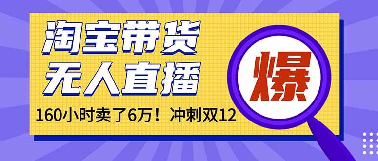 （16665）年前风口！淘宝带货，无人直播160小时卖了6万！-星空网创资源