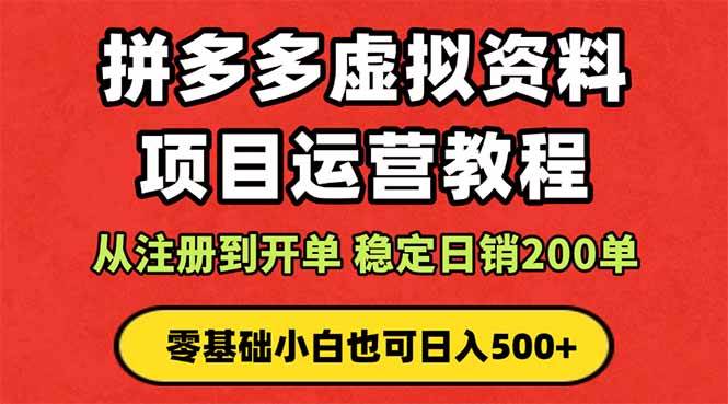 (16220期)拼多多开店运营课程: 蓝海变现玩法,轻松实现睡后收入 零基础小白也可…-星空网创资源