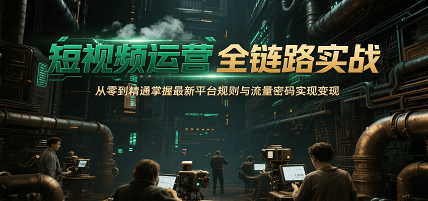 短视频运营全链路实战,从零到精通掌握最新平台规则与流量密码实现变现-星空网创资源