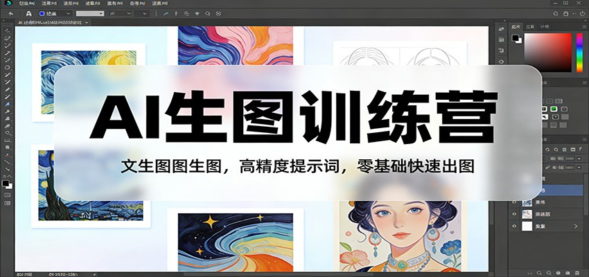 AI生图训练营：文生图图生图，高精度提示词，零基础快速出图-星空网创资源