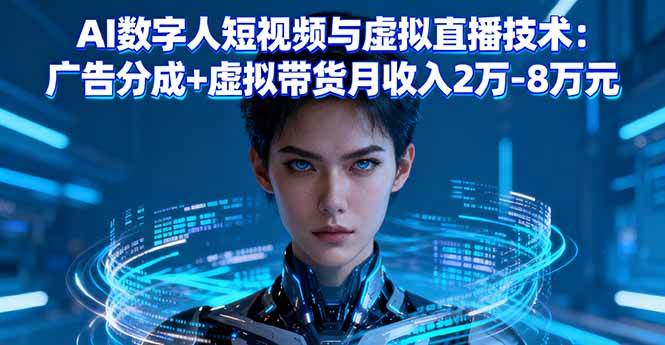 (16148期)AI数字人短视频与虚拟直播技术:广告分成+虚拟带货月收入2万-8万元-星空网创资源