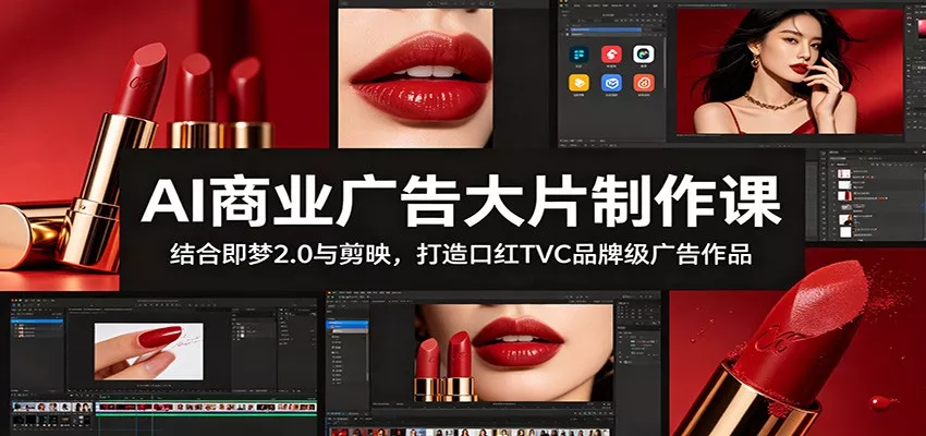 AI商业广告大片制作课：结合即梦2.0与剪映，打造口红TVC品牌级广告作品-星空网创资源