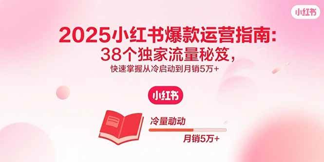 （15946期）2025小红书爆款运营指南：38个独家流量秘笈，快速掌握从冷启动到月销5万+-星空网创资源