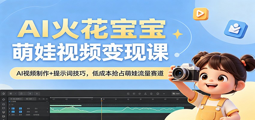 AI火花宝宝萌娃视频变现课：AI视频制作+提示词技巧，低成本抢占萌娃流量赛道-星空网创资源
