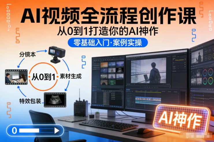 AI视频全流程创作课,从0到1打造你的AI神作-星空网创资源