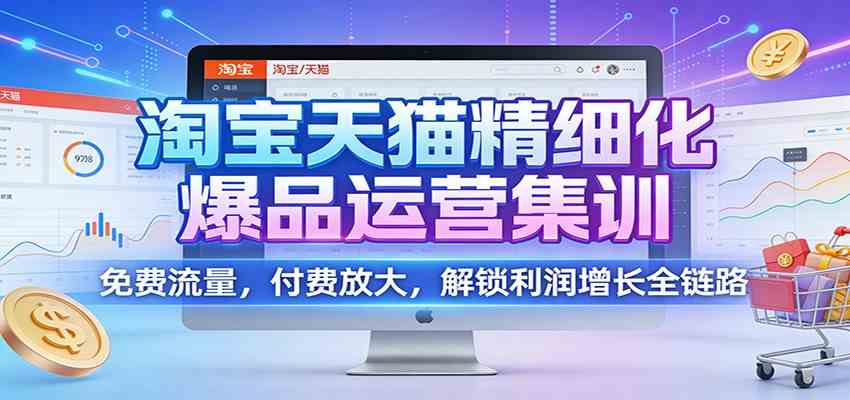 淘宝天猫精细化爆品运营集训:免费流量,付费放大,解锁利润增长全链路-星空网创资源