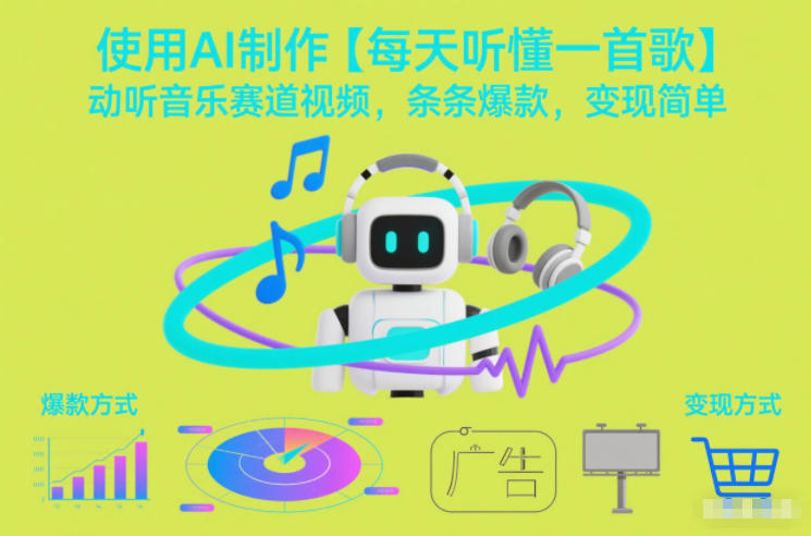 使用AI制作【每天听懂一首歌】动听音乐赛道视频，条条爆款，变现简单-星空网创资源