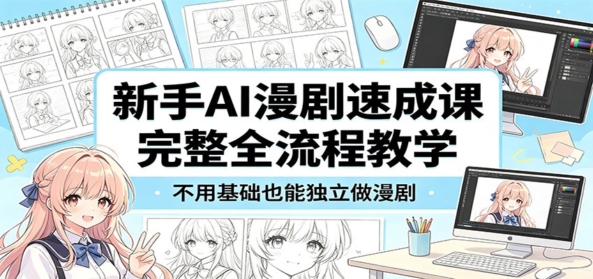 新手AI漫剧速成课：完整全流程教学，不用基础也能独立做漫剧-星空网创资源