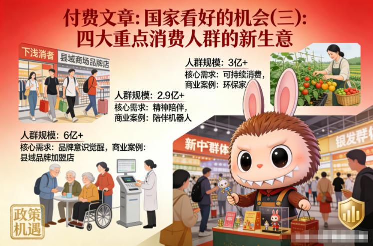 付费文章:国家看好的机会(三):四大重点消 费人群的新生意-星空网创资源