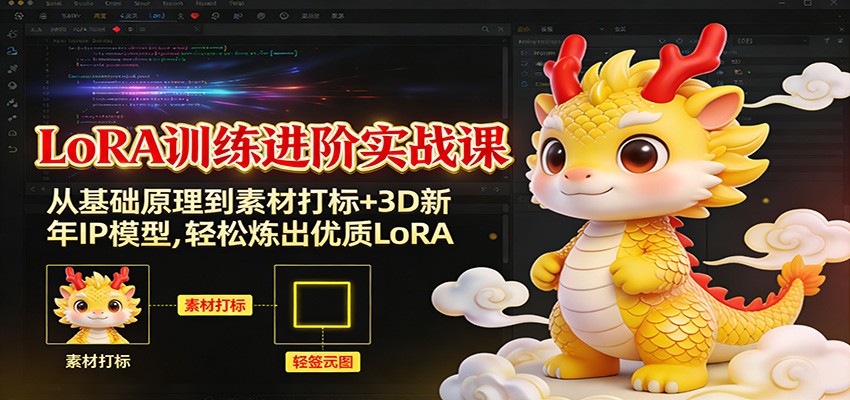 LoRA训练进阶实战课：从基础原理到素材打标+3D新年IP模型，轻松炼出优质LoRA-星空网创资源