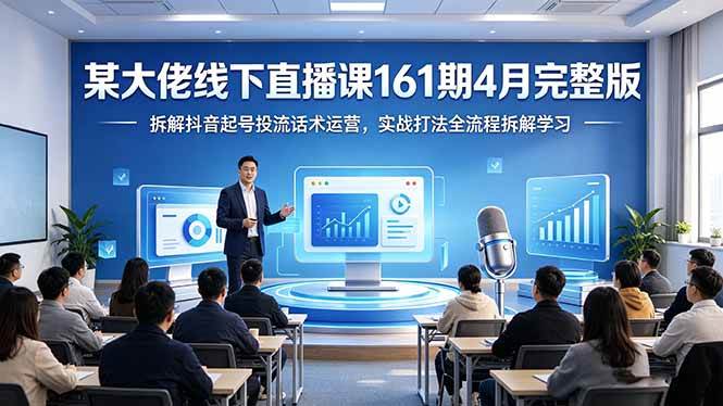 (18209期)某大佬线下直播课161期4月完整版,拆解抖音起号投流话术运营,实战打法全流程拆解学习-星空网创资源