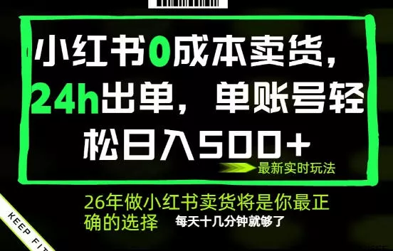 小红书0成本AI卖货,24小时出单,全流程托管,保底日入500+,每天十几分钟就够了【揭秘】-星空网创资源