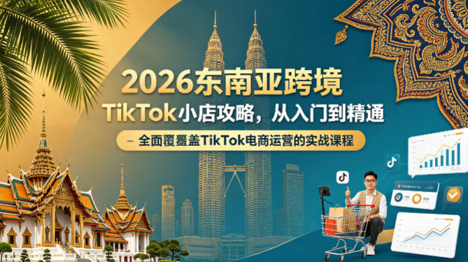 2026东南亚跨境TikTok小店攻略，从入门到精通、全面覆盖TikTok电商运营的实战课程（更新4月）-星空网创资源
