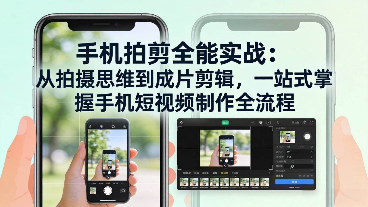 (17713期)手机拍剪全能实战:从拍摄思维到成片剪辑,一站式掌握手机短视频制作全流程-星空网创资源