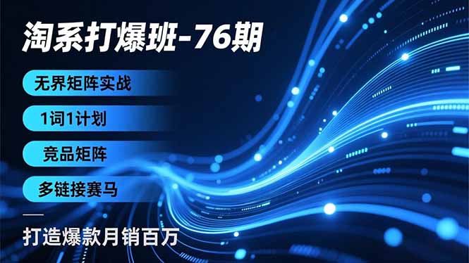 淘系打爆班-76期,无界矩阵实战,1词1计划、竞品矩阵、多链接赛马,打造爆款月销百万-星空网创资源